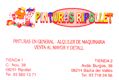 Pinturas Ripollet, Tel. 93 580 13 71